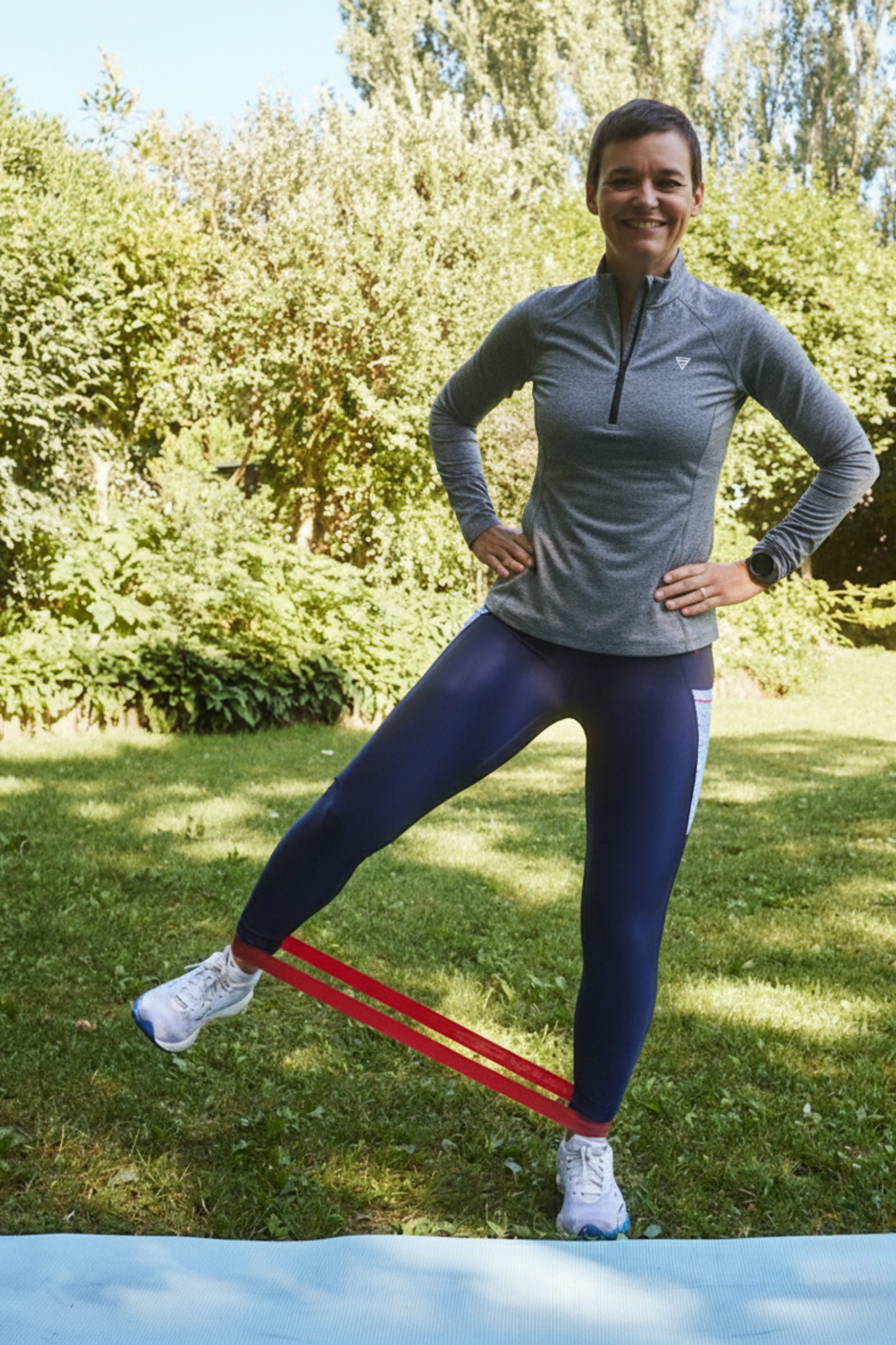 Pack  "L'Endurante" Nouvelle Vague- T-shirt manches longues et legging long bleu gayaskin