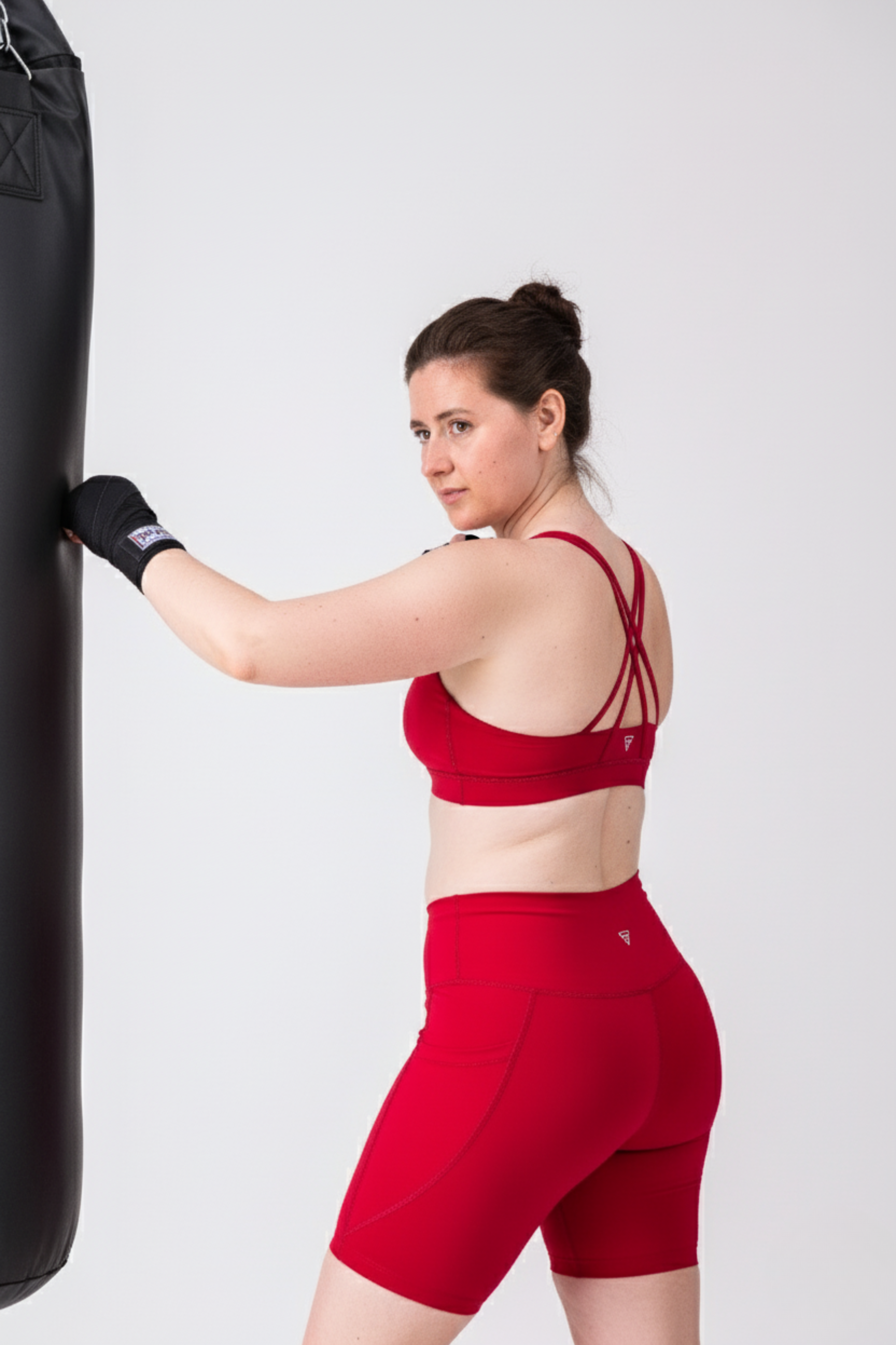 Pack spécial sport indoor  "La Lumineuse" Rouge - brassière et short gayaskin