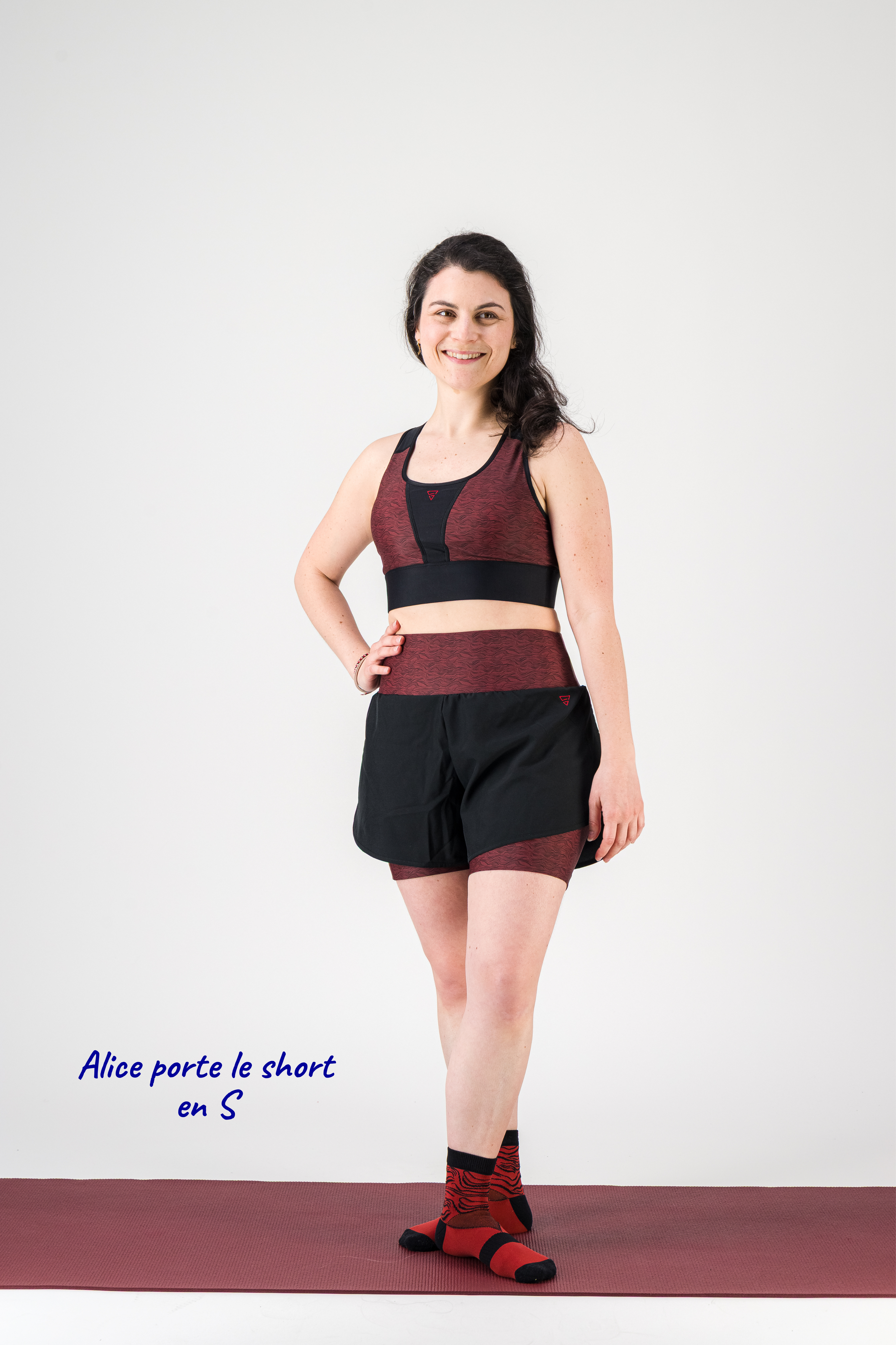 Short de running 2 en 1 femme "Vibrations" – cuissard intégré, taille haute, écoresponsable gayaskin