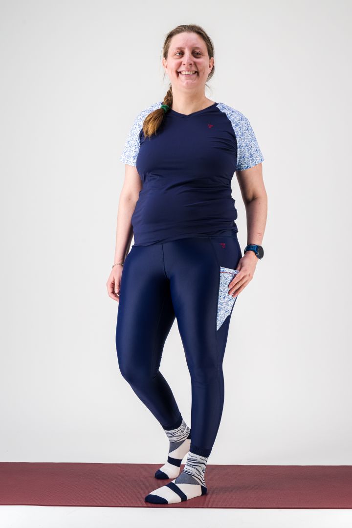 Legging de sport femme ecoresponsable "Nouvelle Vague"- Technique, poches et taille haute gayaskin