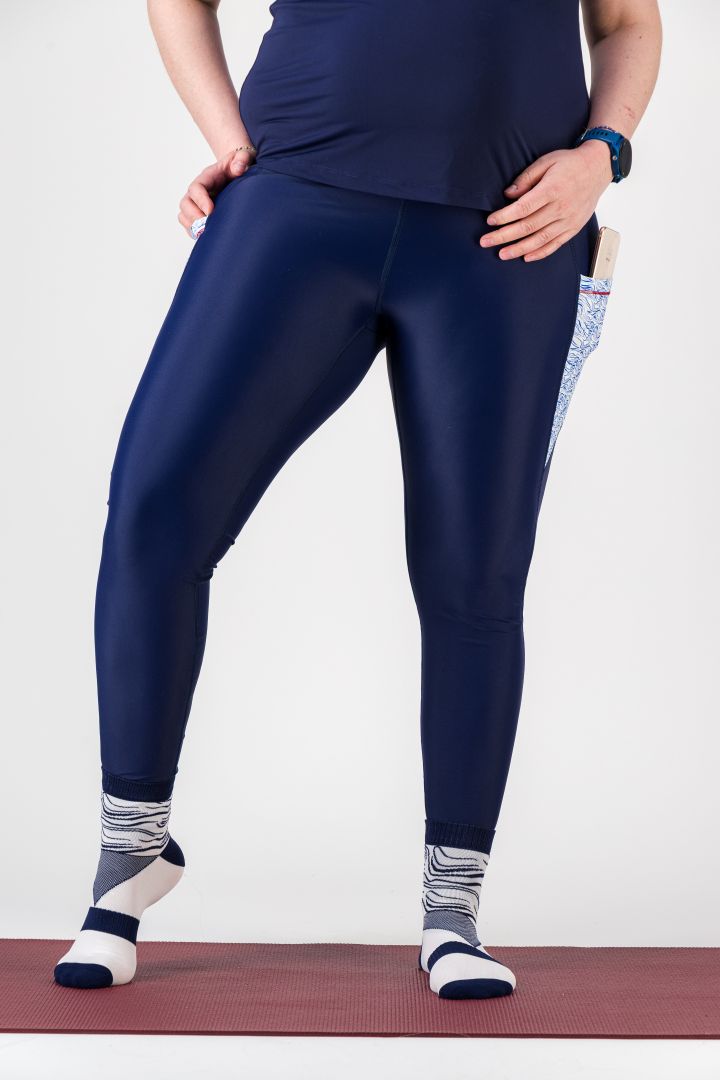 Legging de sport femme ecoresponsable "Nouvelle Vague"- Technique, poches et taille haute gayaskin