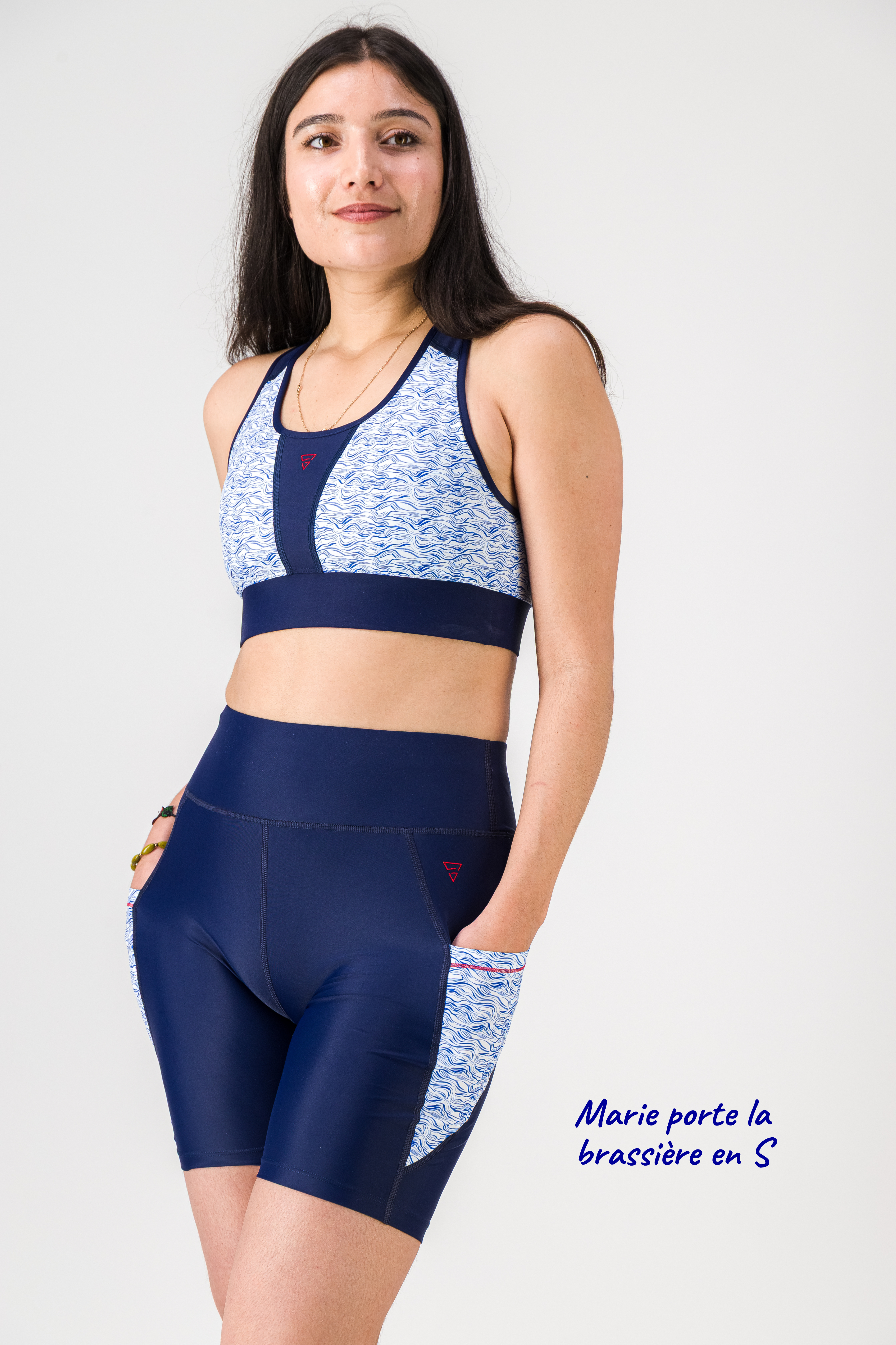 Brassière de sport maintien fort femme – SKIN V3 "Nouvelle Vague en ECONYL® recyclé gayaskin