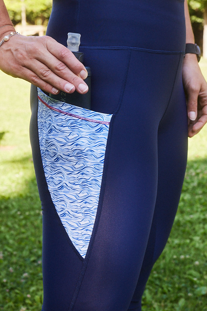 Legging sport femme "Nouvelle Vague- Technique, poches et taille haute, écoresponsable