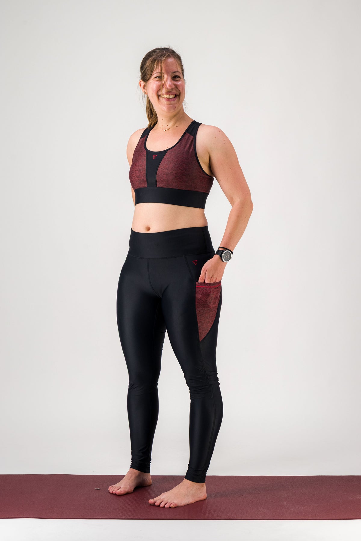 Legging de sport femme ecoresponsable "Vibrations"- Technique, poches et taille haute gayaskin