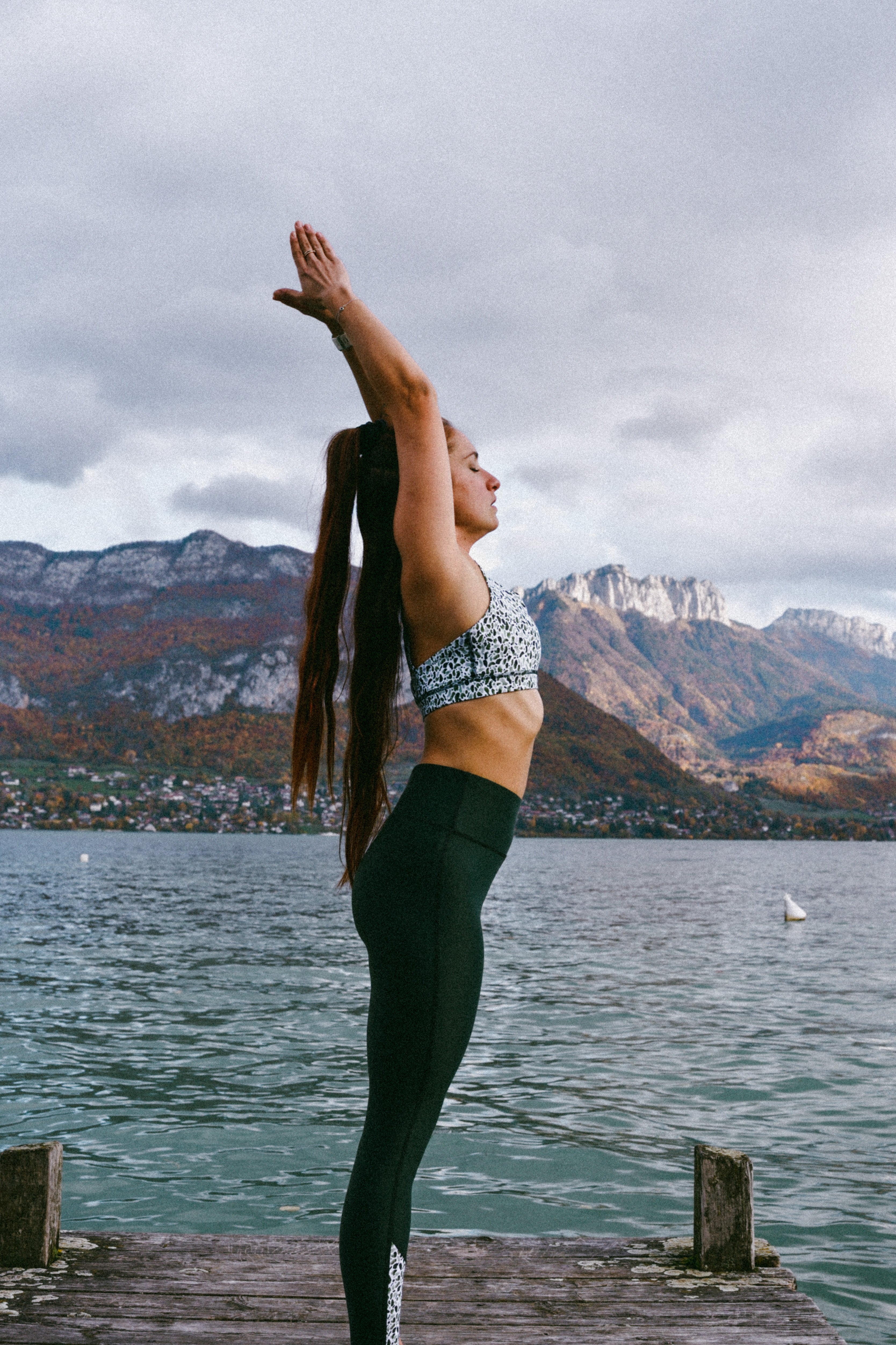 Legging sport femme FLOW "Scotland" -Technique, respirant et taille haute-poches plaquées