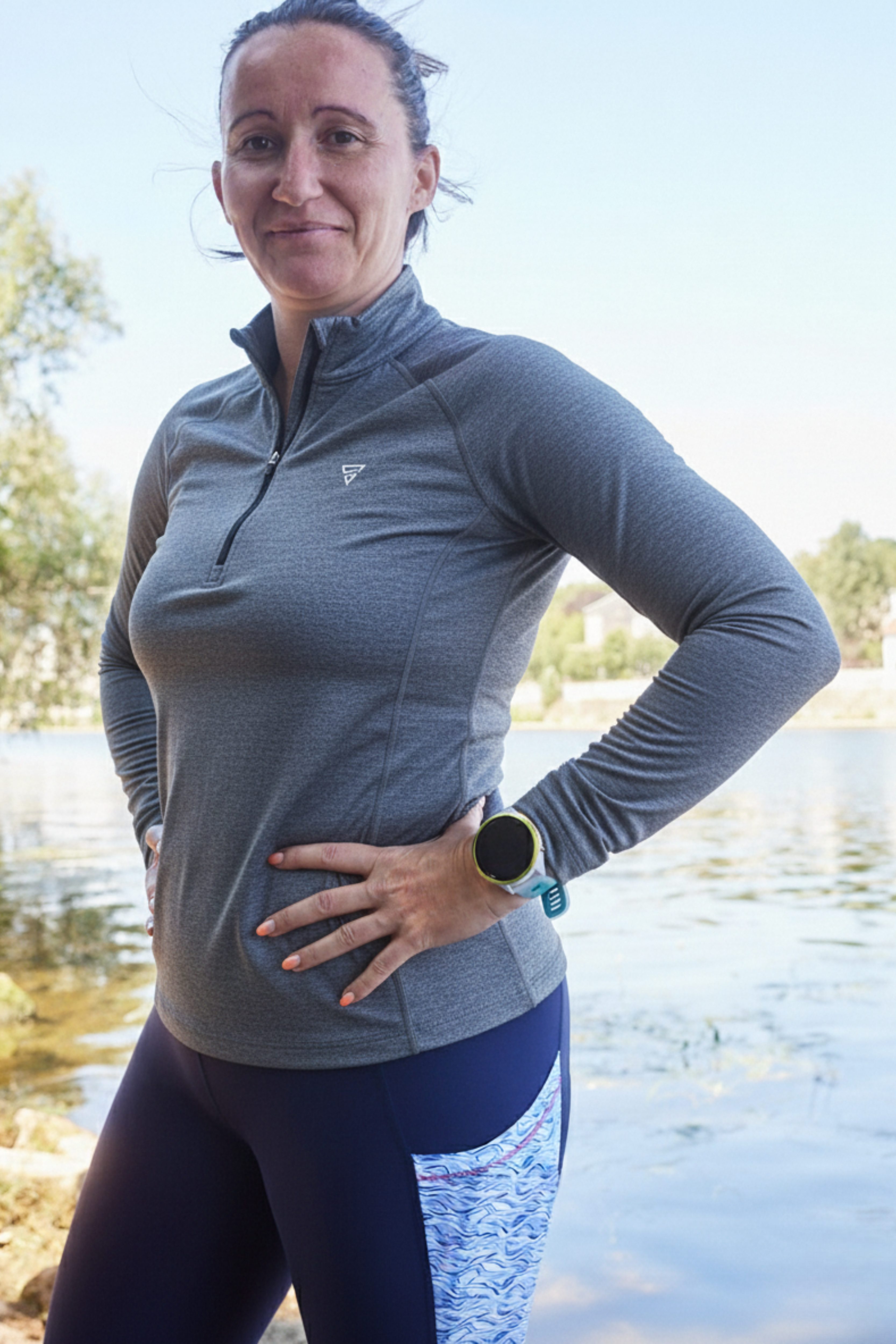 Pack  "L'Endurante" Nouvelle Vague- T-shirt manches longues et legging long bleu gayaskin