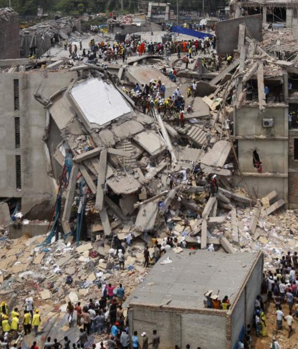 zoom sur effondrement Rana Plaza