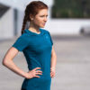t shirt saturne tencel bleu paon