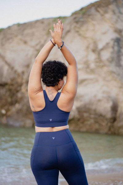 ensemble brassiere basic bleu et short dos